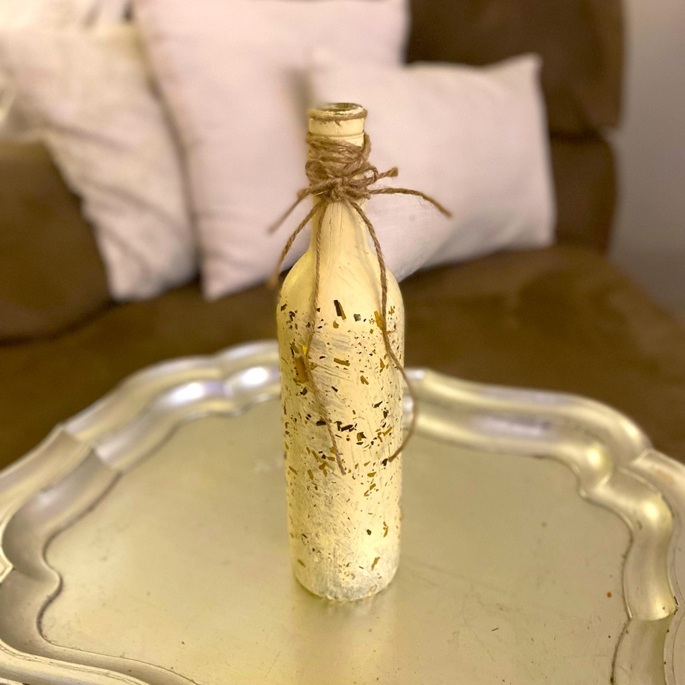 Handmade designer wine bottle decor